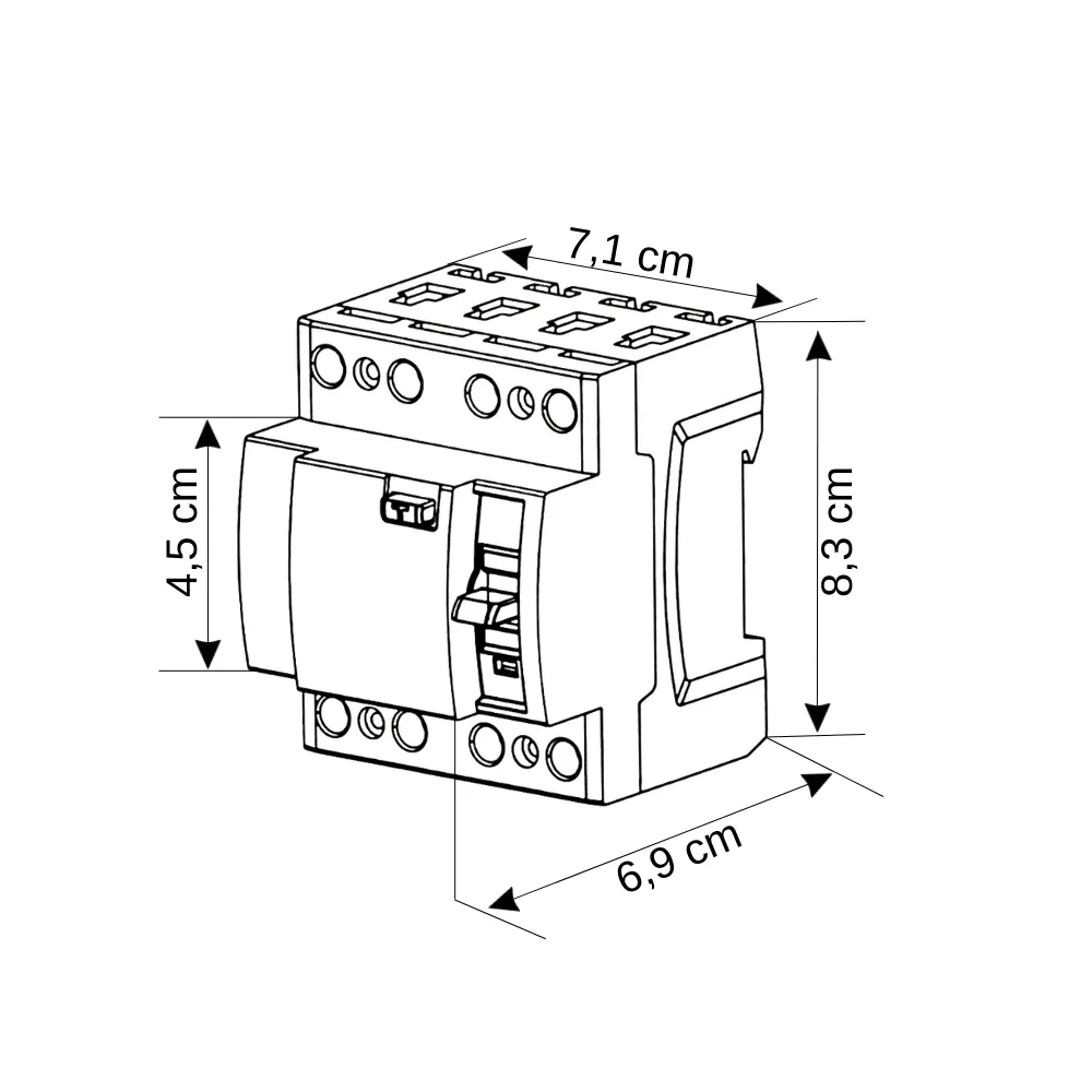 Viko 4x25A 300mA Trifaze Kaçak Akım Rölesi VTR4-25300 - 3