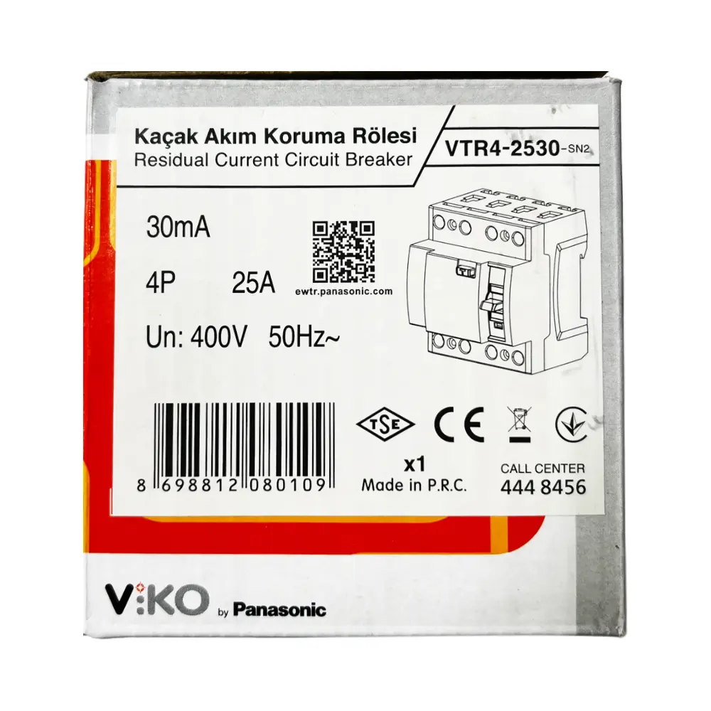 Viko 4x25A 30mA Trifaze Kaçak Akım Rölesi VTR4-2530 - 4