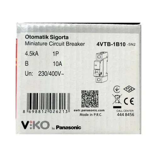 Viko B Tipi 1x10A 4,5kA Otomatik Sigorta 4VTB-1B10 - 4