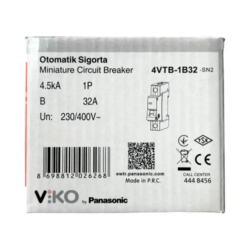 Viko B Tipi 1x32A 4,5kA Otomatik Sigorta 4VTB-1B32 - 4