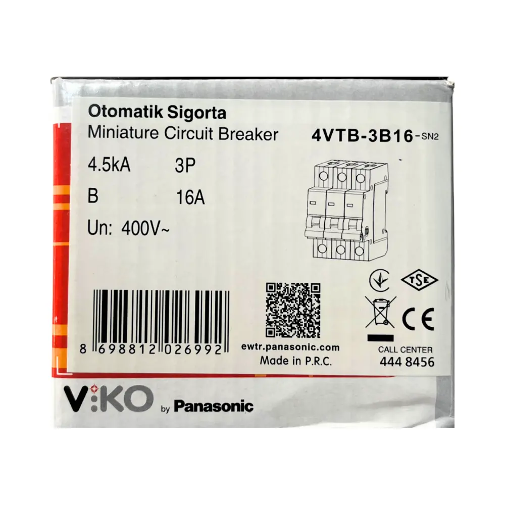Viko B Tipi 3x16A 4,5kA Otomatik Sigorta 4VTB-3B16 - 4