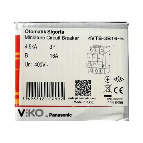 Viko B Tipi 3x16A 4,5kA Otomatik Sigorta 4VTB-3B16 - 4
