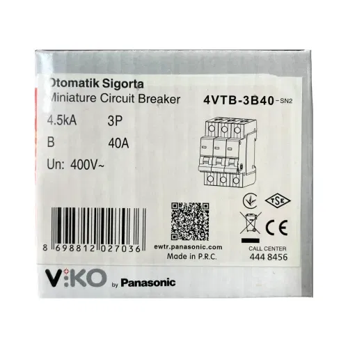 Viko B Tipi 3x40A 4,5kA Otomatik Sigorta 4VTB-3B40 - 4