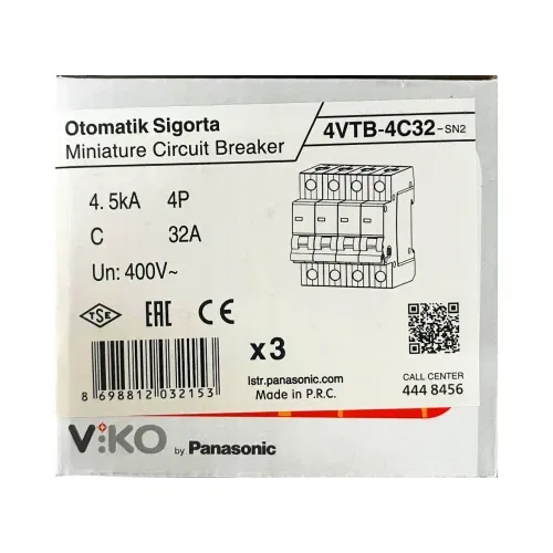 Viko C Tipi 4x32A 4,5kA Otomatik Sigorta 4VTB-4C32 - 4