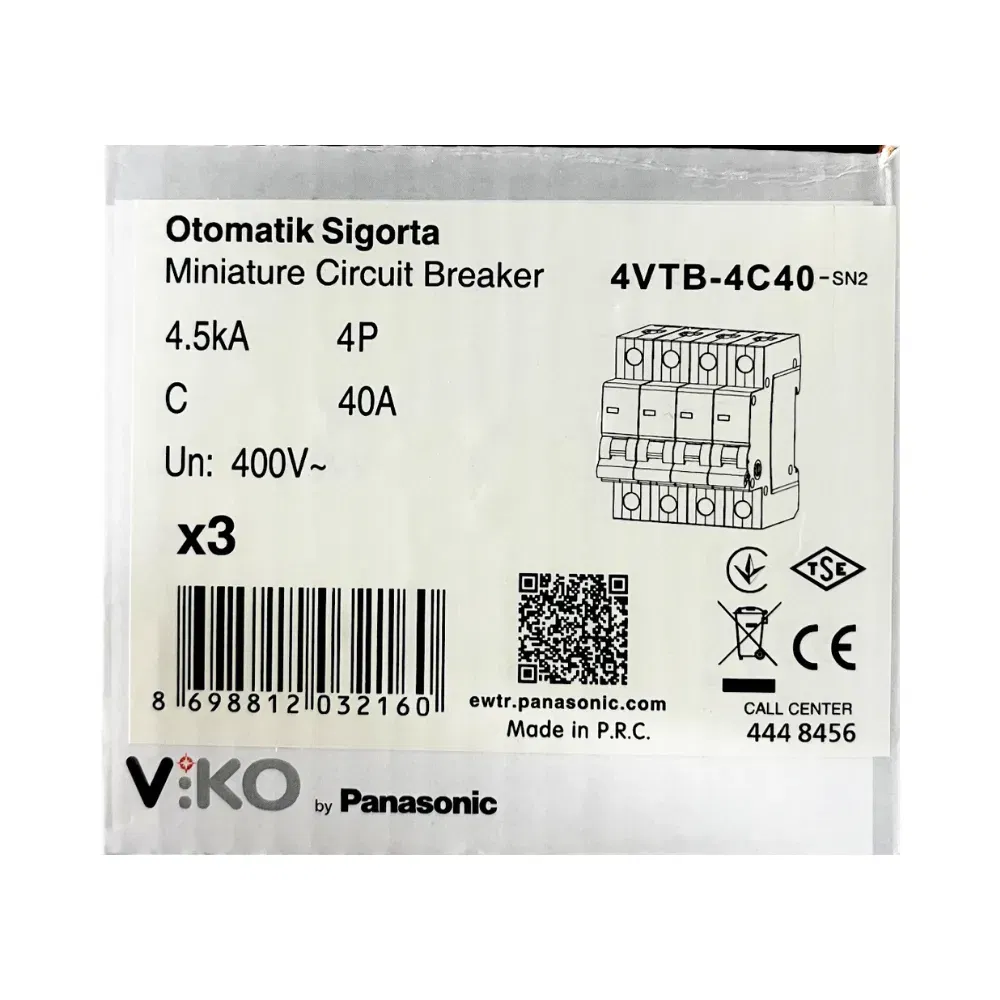 Viko C Tipi 4x40A 4,5kA Otomatik Sigorta 4VTB-4C40 - 4