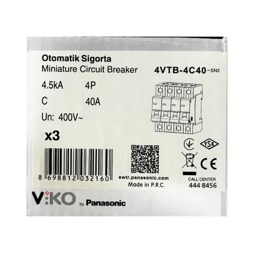 Viko C Tipi 4x40A 4,5kA Otomatik Sigorta 4VTB-4C40 - 4