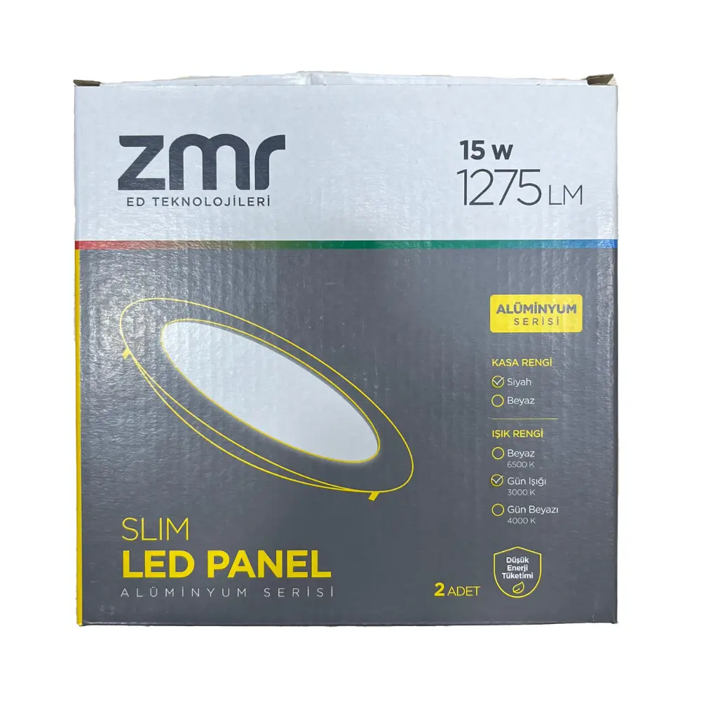 Zmr 15W Siyah Kasa Sıvaaltı Panel Led Armatür 3000K (Günışığı) - 5