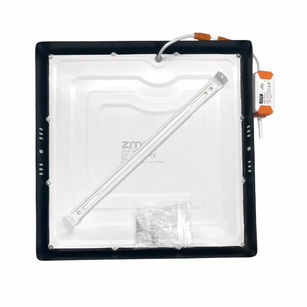 Zmr 24W Sıvaüstü Siyah Kasa Kare Panel Led Armatür 3200K (Günışığı) - 3