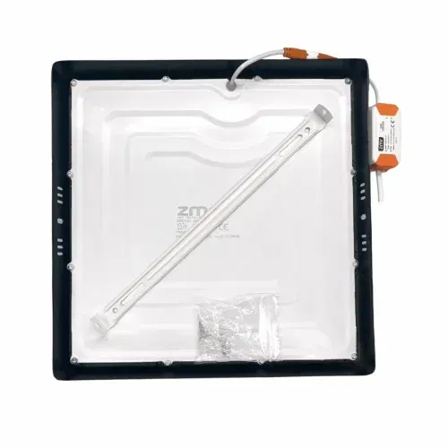 Zmr 24W Sıvaüstü Siyah Kasa Kare Panel Led Armatür 3200K (Günışığı) - 3