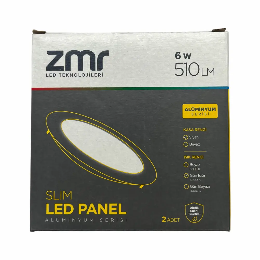 Zmr 6W Siyah Kasa Sıvaaltı Panel Led Armatür 3000K (Günışığı) - 5